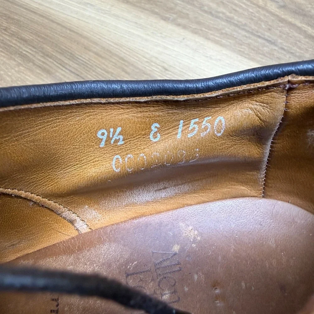 Allen Edmonds Birmingham Wingtip Oxford 9.5 E Brown Leather 1550 Formal Dress